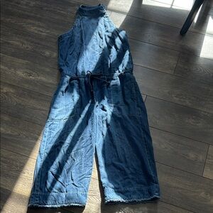 Cloth & Stone Blue Cropped Jumpsuit